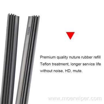 Natural Wiper Blades Rubber Refill Fit Frameless